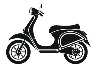 vintage scooter vector illustration, Scooter Shilutte icon, Scooter vector design.