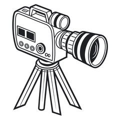 Minimalist Video Camera Logo Design in Black and White
