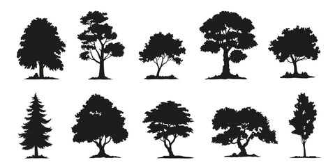 tree silhouettes on white background volume 1