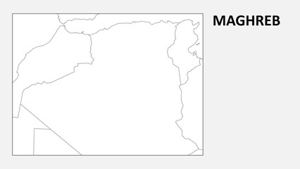 Maghreb  Map. State map of Maghreb . Administrative map of Maghreb  with states names in outline.