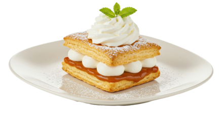 Isolated Mille-Feuille Cake