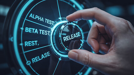 App or Software Development Testing Concept: Alpha Test, Beta Test, and Release Stages in Software Development Process