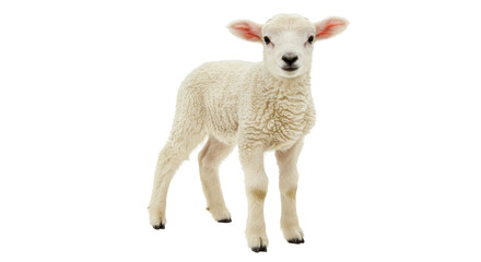 Isolated Adorable White Lamb