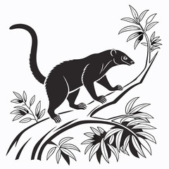 Obraz premium cuscus black silhouette icon vector