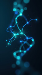 A colorful visual representation of magnesium glycinate's structure with blue light effects.