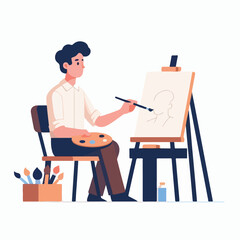 vector character people are painting art