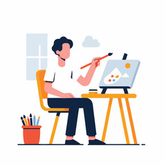 vector character people are painting art