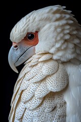 White Cockatoo Portrait with Dark Background.