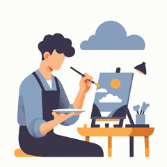 vector character people are painting art