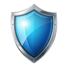 blue shield isolated on white background