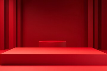 Bold & Dynamic Red Stage – Power & Passion