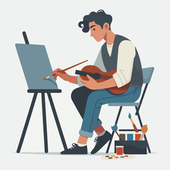 vector character people are painting art