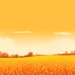 Obraz premium Golden Wheat Field Under a Sunset Sky
