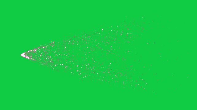 pink glitter spray on green background animation, golden glowing particles and dust,perfume and cosmetics and beauty isolated motion design element	