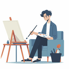 vector character people are painting art