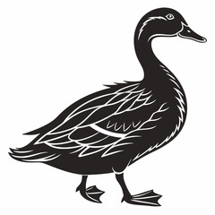 duck black silhouette icon vector