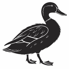 duck black silhouette icon vector