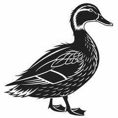 duck black silhouette icon vector