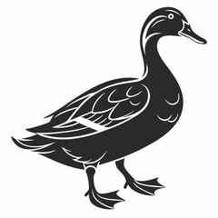 duck black silhouette icon vector