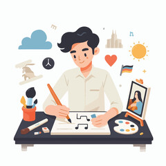 vector character people are painting art