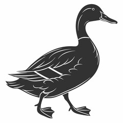 duck black silhouette icon vector