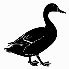duck black silhouette icon vector