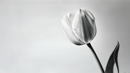 Elegant Black And White Tulip