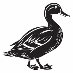 duck black silhouette icon vector