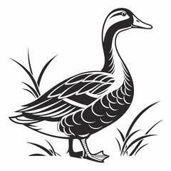 duck black silhouette icon vector
