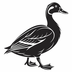 duck black silhouette icon vector