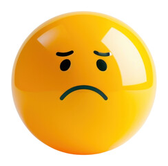 Fototapeta premium PNG Yellow sphere emoji with funny face yellow communication expression.