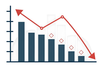 Business graph illustrating a significant drop in performance.