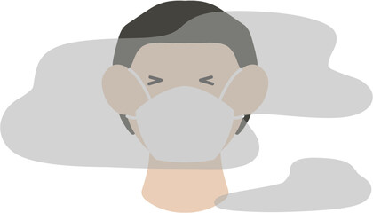 미세먼지 마스크 쓴 사람