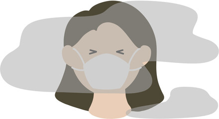 미세먼지 마스크 쓴 사람