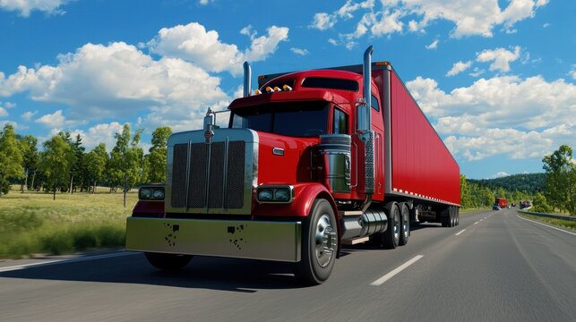 Driving school simulation realistic truck on highway scenic environment gigapixel quality