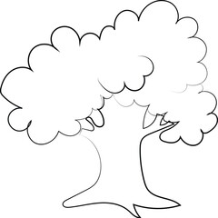 Black and White Tree Silhouette Vector Illustration