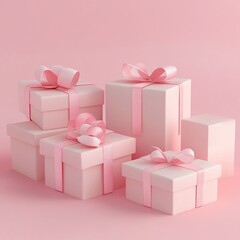 Naklejka premium Gift giving celebration pink background photography festive environment close-up view joyful concept