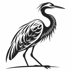 Obraz premium Egret black silhouette icon vector