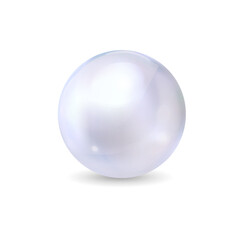 Pearl set isolated on transparent background. Spherical beautiful 3D orb with transparent glares and highlights. Jewel gems. Vector