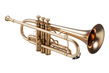 A Gleaming Gold Trumpet, Ready to Play its Melodious Tune