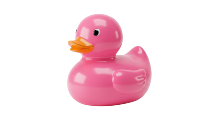 Isolated Pink Rubber Duck