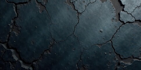 Obraz premium Deep charcoal concrete, heavily textured, cracked and worn, abstract, aged