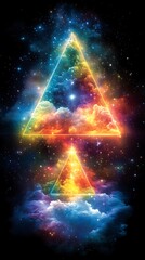 Cosmic Triangles with Nebula Clouds.