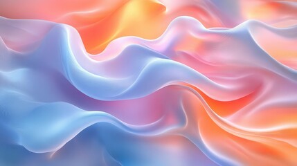 Soft Flowing Abstract Waves in Pastel Colors and Gentle Textures