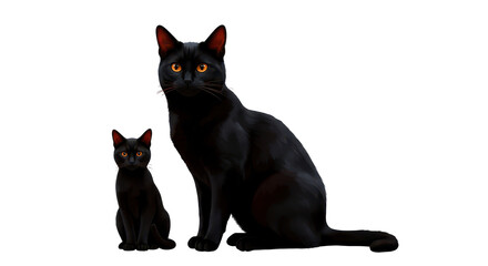Isolated Black Cats