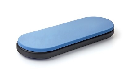 A blue and black exercise mat
