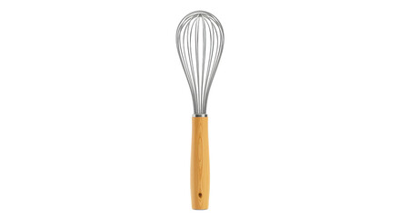 Isolated Whisk with Wooden Handle