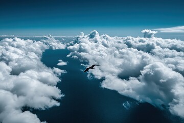 Naklejka premium Soaring Through the Clouds
