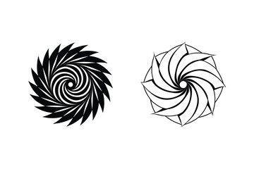 Abstract Spiral Designs Geometric Mandala Art, Black and White