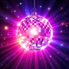 Obraz premium Glittering Disco Ball with Bright Light Show